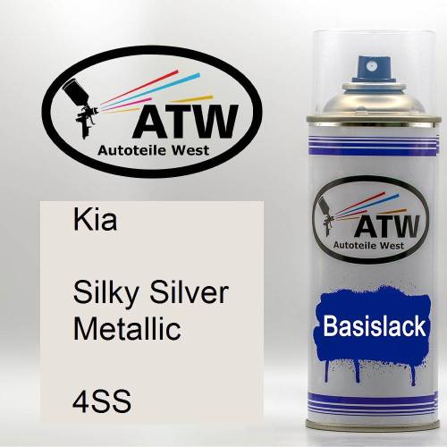 Kia, Silky Silver Metallic, 4SS: 400ml Sprühdose, von ATW Autoteile West.